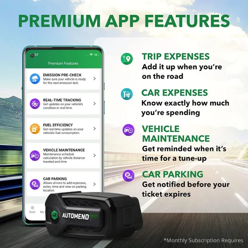 Vista 6 de AUTOMEND PRO OBD2 Escáner Bluetooth – Lector de código herramienta de diagnóstico de coche, compatible con iOS, Android Escáner OBD2 universal