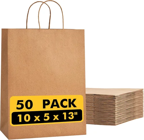 Vista 12 de RACETOP Bolsas de Papel Marrón Grandes con Asas al Por Mayor 100 Piezas 16x6x12 Pulgadas Bolsas de Regalo al Por Mayor, Bolsas de Papel Kraft Marrón