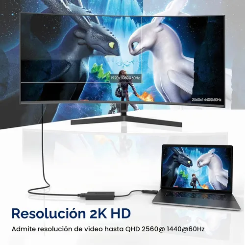Vista 4 de WAVLINK Adaptador USB 3.0 o USB C a HDMI dual, divisor HDMI con pantalla extendida para monitores duales, compatible con 3 pantallas separadas