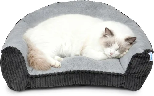 Vista 14 de [Usado] Cama Ortopédica para Perros para Perros Extra Grandes - Cama Sofá para Perros Impermeable de Espuma Viscoelástica con Lados, Camas para Gris