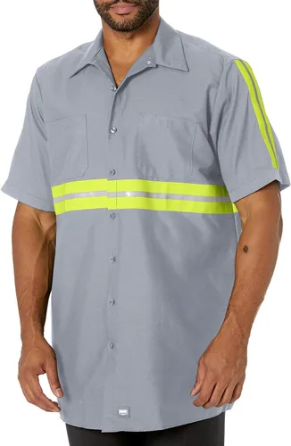 Vista 33 de Camisa de trabajo industrial de manga corta para hombre con alta visibilidad Red Kap Negro