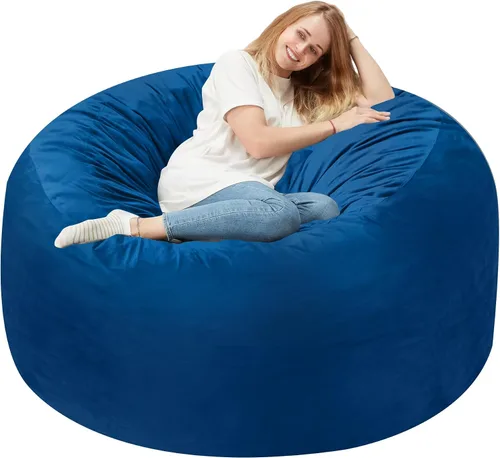 Vista 55 de Homguava - Sillón puff de 3 pies Sillón estilo puff grande de 3 pulgadas con relleno de espuma viscoelástica, sofá suave con funda de terciopelo