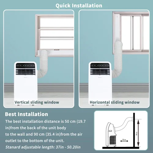 Vista 4 de Shinco 8,000 BTU - Aire acondicionado portátil, unidad de AC portátil con función de enfriamiento incorporada, modos de deshumidificador