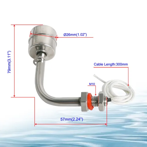 Vista 24 de Aopin Interruptor de sensor de nivel de agua de acero inoxidable, sensor de nivel de líquido, controlador de flotador de bola de plástico para bomba