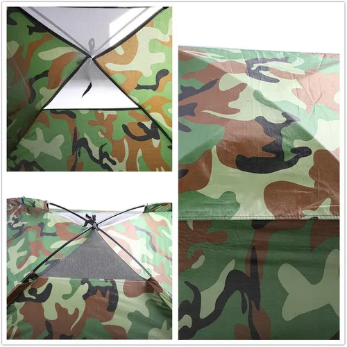 Vista 5 de HOBBN - Tienda de campaña de camuflaje para 3 – 4 personas, tela impermeable para mochileros, tiendas de campaña familiares, para senderismo