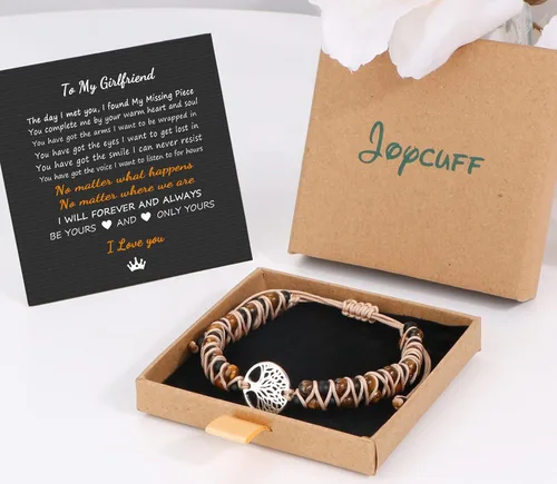 Vista 7 de Pulseras de cuentas de ojo de tigre del árbol de la vida para mujeres, novia, amante, alma gemela, esposa, amigos, regalos para Navidad, cumpleaños