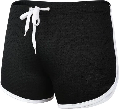 Vista 6 de Ouber Pantalones cortos ajustados para hombre, culturismo, entrenamiento, gimnasio, correr, pantalones cortos de levantamiento ajustados