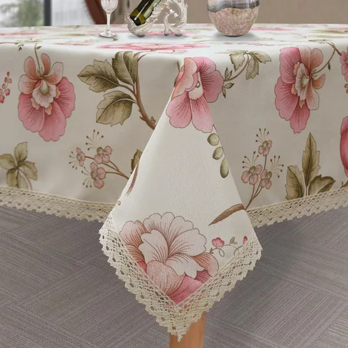 Vista 11 de Mantel cuadrado con estampado floral de 38 x 38 pulgadas, resistente a las manchas e impermeable, para cocina, comedor, interior y exterior