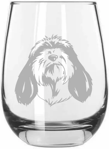 Vista 258 de Shar Pei (chino) - Vaso de vino sin tallo grabado para perro, 15.25 onzas