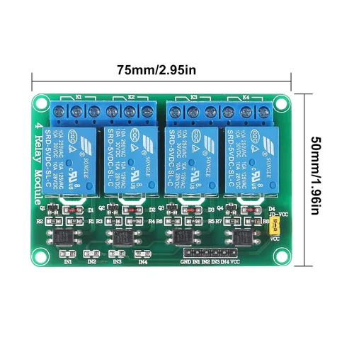 Vista 4 de 4 unids 4 canales 5V módulo de relé con optoacoplador para R3 MEGA 2560 1280 DSP ARM PIC AVR STM32 para Raspberry Pi