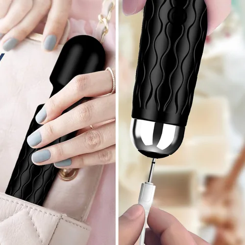 Vista 6 de AEVEONE Masajeador personal, función de varita de mano, silencioso e impermeable, 20 velocidades, 8 patrones de vibración inalámbrica para cuello