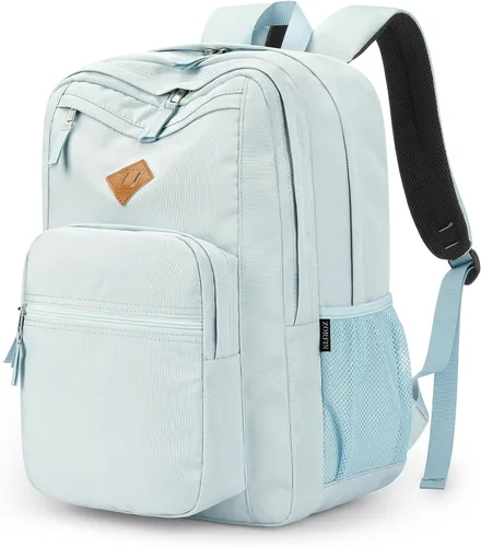 Vista 21 de ZORFIN - Mochila de 26 litros para la escuela, universidad y viajes, impermeable, con 8 compartimentos, Verde militar, Moderno