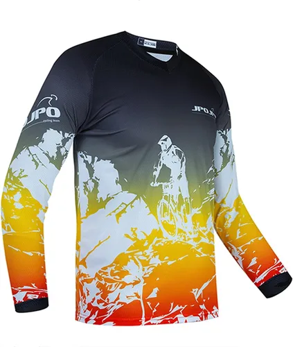 Vista 5 de Weimostar Maillot de ciclismo de manga larga para hombre, transpirable, equipo deportivo, equitación, camiseta de ciclismo