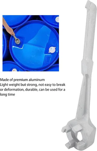 Vista 3 de Llave de aluminio de 10 pulgadas, herramienta universal para abridor de tapones de tambor de 10, 15, 20, 30, 55 galones, abridor de cubos