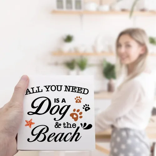 Vista 6 de Letrero de madera con texto en inglés «All You Need is a Beach» para decoración de escritorio, con cita rústica de perro, mamá, hogar, dormitorio