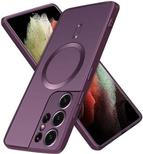 Vista 3 de Funda para Samsung S22 Plus con lente de cobertura completa, protección resistente, compatible con carga inalámbrica, contraportada morada