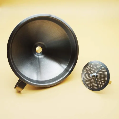 Vista 4 de Filtro de vino de malla Filtro de alimentos Jugo Mermelada Café Sedimento Colador para embudo de cocina de 5 pulgadas (filtro 120mesh)