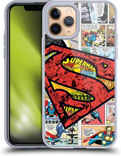Vista 24 de Head Case Designs Funda de gel con licencia oficial de Superman DC Comics Collage Comicbook Art [protección de grado militar] compatible con Apple
