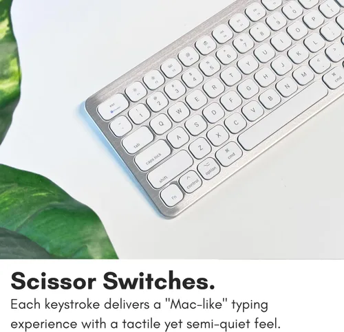 Vista 6 de Macally Teclado USB con cable para Mac - Teclado Apple compatible con puertos USB para mouse - Teclado Mac de tamaño completo con teclado numérico