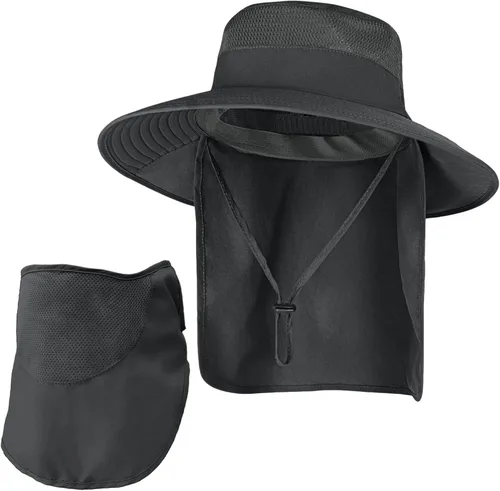 Vista 37 de Sombreros de sol para hombres y mujeres, sombrero de pesca UPF 50+ transpirable de ala ancha Beige