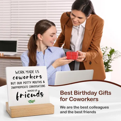Vista 2 de Regalos de despedida para compañeros de trabajo, letrero de decoración de oficina como regalo para compañero de trabajo, regalos de despedida