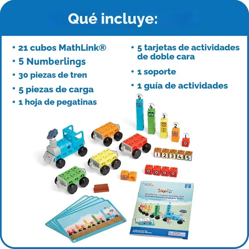 Vista 2 de hand2mind Numberblocks Express Train MathLink Cubes Conjunto de Actividades, Actividades de Aprendizaje Preescolar, Juguete de Tren, Bloques