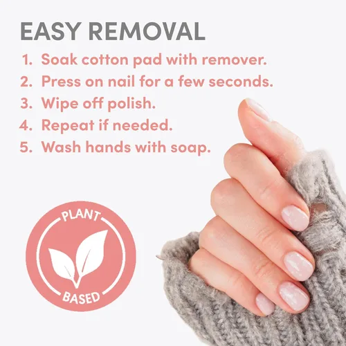 Vista 6 de ella+mila - Removedor de esmalte de uñas de acetona 100% pura para acrílico y gel, 8 onzas líquidas