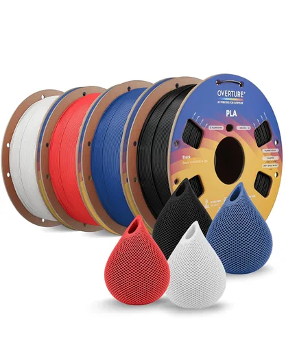 Vista 73 de OVERTURE Paquete de 10 filamentos PLA de 0.069 lbs (0.069 in), filamento de impresora 3D de herido ordenado, paquete de 10 bobinas de 2.2 libras