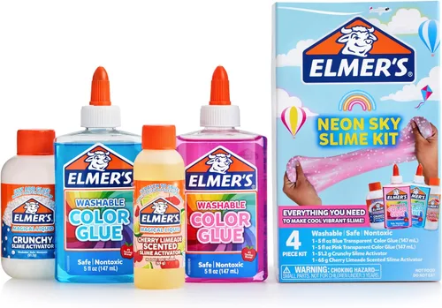 Vista 11 de Elmer's Kit de slime esponjoso, incluye pegamento de color translúcido, pegamento con purpurina, activador de slime esponjoso, 4 unidades, perfecto
