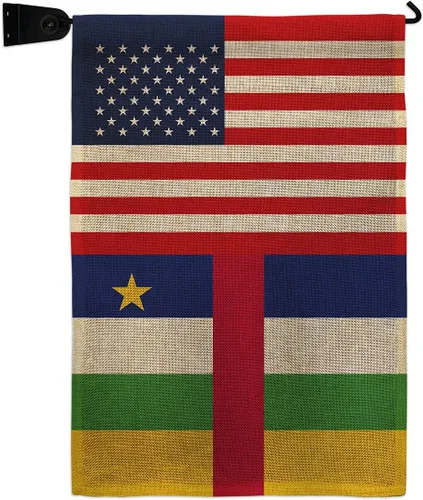 Vista 11 de Central African Republic US Friendship Burlap Burlap Garden Flag Regional USA American Alliance World Country Particular Area Small Decorative Gift