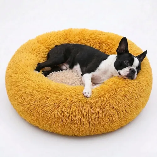 Vista 34 de Cama para perros pequeños, cama calmante para perros pequeños, antiansiedad, cama para cachorros, lavable a máquina, esponjosa, de lujo Verde militar