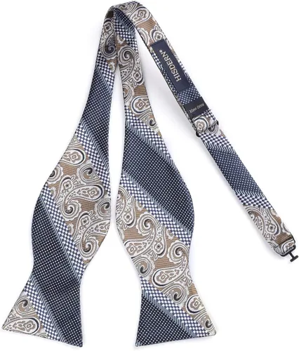 Vista 86 de HISDERN Pajaritas para hombre, corbatín de cachemira para hombre, corbata de lazo y bolsillo cuadrado, juego formal de esmoquin para boda