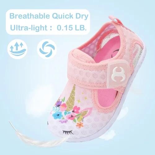 Vista 5 de Scurtain Zapatos de agua para niños pequeños, calcetines acuáticos de secado rápido para bebés, niños y niñas, zapatos de playa, zapatos de natación