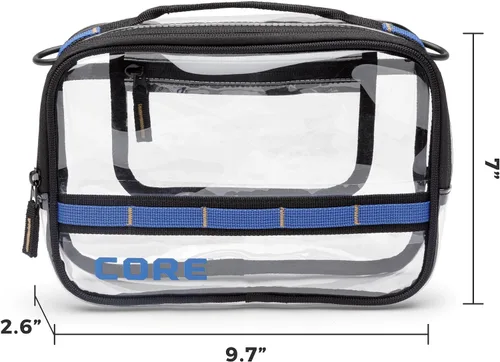 Vista 4 de CORE Bolso transparente aprobado para estadios con correa ajustable Diseño de bolso ligero con compartimentos seguros con cremallera
