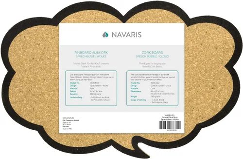 Vista 7 de Navaris Tablero de anuncios de corcho – Diseño de burbuja de pensamiento de 11 x 17 pulgadas, incluye 5 pines – Tablero de anuncios de mensajes