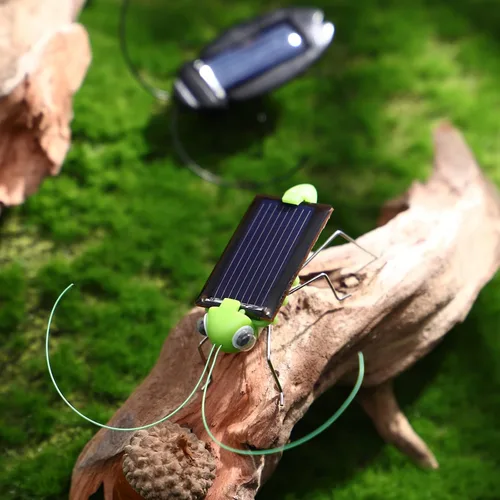 Vista 5 de 2 juguetes de insectos alimentados por energía solar, educativos, cucarachas falsas, saltamontes, juguetes de movimiento de insectos, juguetes