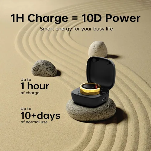 Vista 9 de Anillo inteligente Smring, anillo de seguimiento de fitness, monitor de frecuencia cardíaca rastreador de salud para mujeres/hombres, IP68—sin