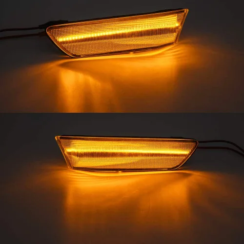 Vista 6 de 2 piezas de luces indicadoras laterales LED ámbar completas para Infiniti G35 coupé Skyline V35 2003-2007, lente transparente, lámpara de señal