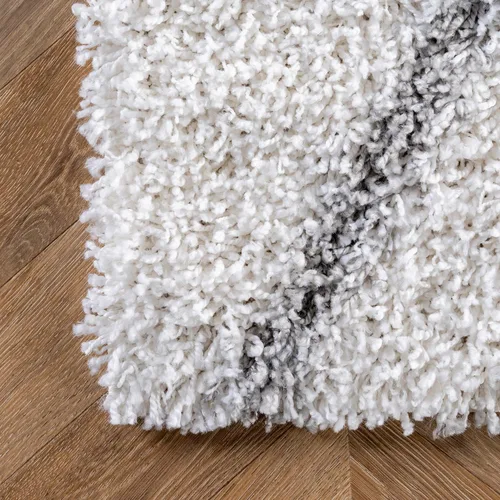 Vista 5 de Alfombra de interior nuLOOM Hunter, Polipropileno, Blanco Marroquí