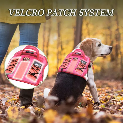 Vista 4 de Arnés táctico para perros medianos y grandes, color rosa, ajustable, sin tirones, con asa, chaleco reflectante resistente, talla S Rosado