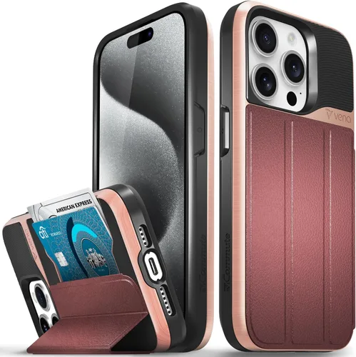 Vista 44 de VENA vCommute - Funda tipo cartera compatible con Apple iPhone 14 (6.1 pulgadas) (protección contra caídas de grado militar), funda de cuero