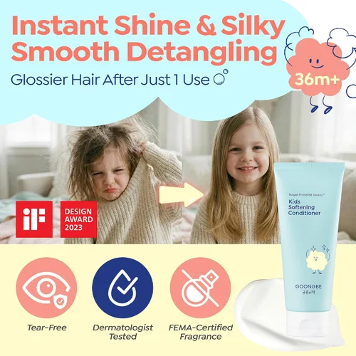 Vista 2 de GOONGBE Acondicionador Suavizante para el Cabello para Niños - Acondicionador Coreano para Cabello Brillante para Niños con Cabello Débil