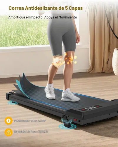 Vista 8 de Walking Pad Treadmill with Handle Bar with 8% Incline,2.5HP Quiet Under Desk 320 lbs 2 in 1Treadmills for Home Office,Compact Foldable Walking