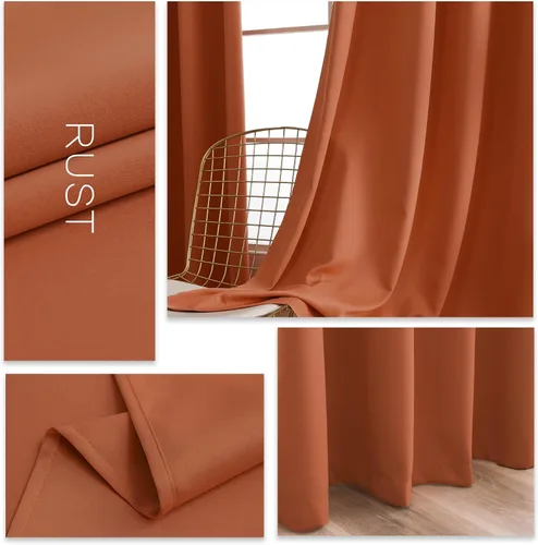 Vista 3 de YGO Cortinas extra anchas para ventanas de sala de estar, cortinas de oscurecimiento con ojales en la parte superior, para dormitorio, 2 paneles