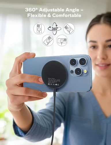 Vista 7 de Bohuma - Cargador inalámbrico magnético – Compatible con iPhone de la serie 12 a 17 y AirPods - Diseño elegante y ligero con carga rápida – Ideal