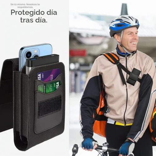 Vista 2 de Funda doble para teléfono celular para hombre, adecuada para iPhone 17/16/15/14/13/12/Pro/Max, Samsung Galaxy S25 Ultra S24, con tarjetero