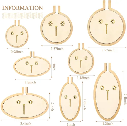 Vista 2 de Syhood - Juego de 8 mini aros bordados de madera