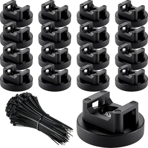 Vista 13 de Yookeer 120 piezas de soporte magnético para cables, multiusos, bases magnéticas de gestión de cables con cremallera resistente, montaje de bridas