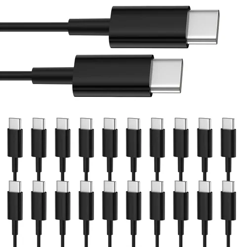 Vista 11 de Cable USB C a USB C, paquete de 10 unidades, cable de carga rápida tipo C Blanco