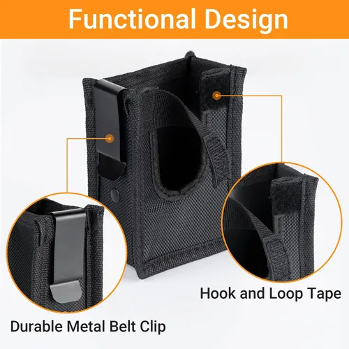 Vista 2 de Tera Funda universal para escáner de código de barras portátil portátil con clip de cinturón de metal gancho y cinta de bucle para almacén logístico
